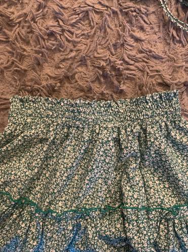 Zaful Sea Turtle Green Tiny Floral Print Tied Two Piece Dress sz S