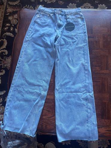 White Fox Boutique Call You Mine Mid Rise Wide Leg Jeans Mid Blue