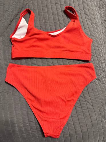 SheIn Red High Waisted Bikini