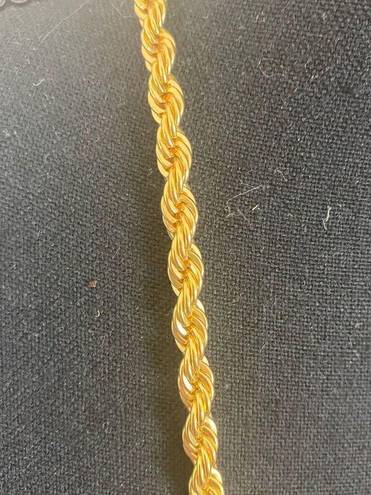 Twisted Napier Gold Tone  Rope Necklace