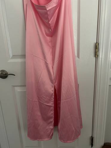 Amazon Pink Satin Slip Dress