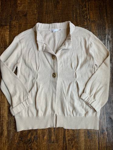 Vince Oatmeal Minimalist Chunky Cardigan Large