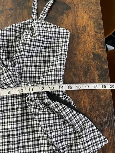 Parker Black & White Gingham Print Dress