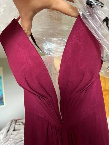 Faviana Maroon Prom Dress