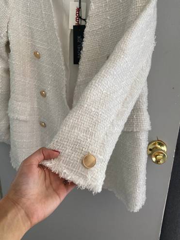 Rachel Zoe White Tweed-like Blazer