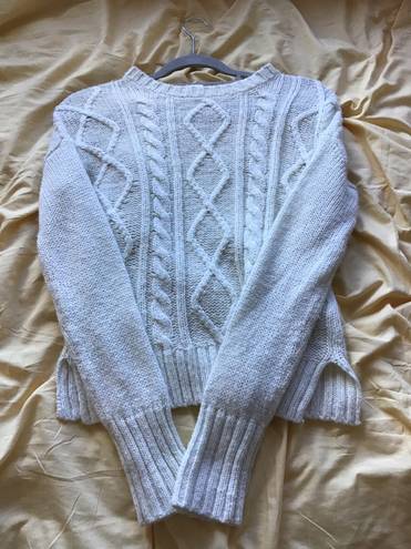 SO White Cable Knit Sweater