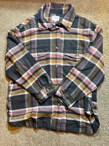 American Eagle AE Oversized Plaid Shirt Jacket