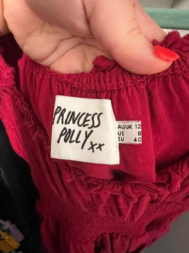 Princess Polly Size 8  Love Galore Romper Deep Cherry Red