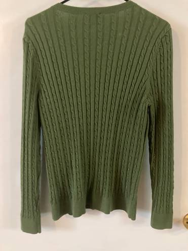 Talbots Cotton Cable Knit Cardigan Sweater