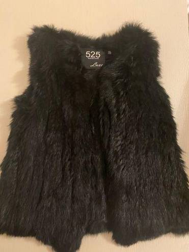 525 America  Black Fur Vest