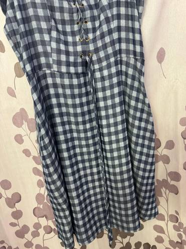 JC Penny Blue Checkered Spring Dress