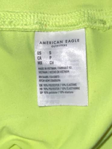 American Eagle Women's Small Neon Yellow Biker Shorts Stretch Barbie 7" Inseam