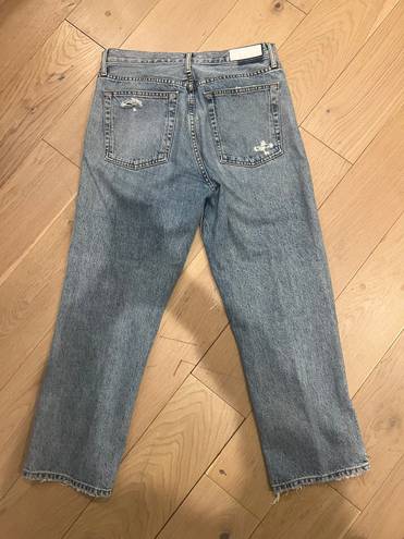 RE/DONE High-Rise Ripped-Knee Loose Jeans