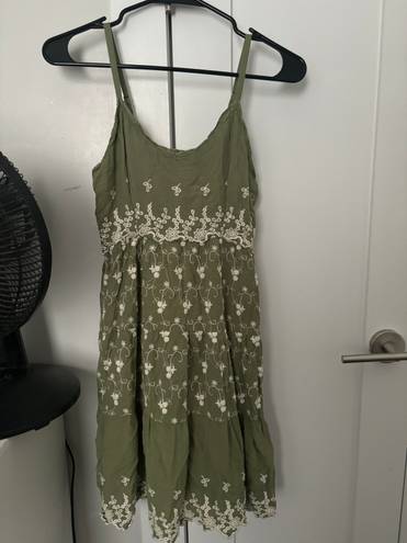 Jessica Simpson Green Floral Embroidered Dress |