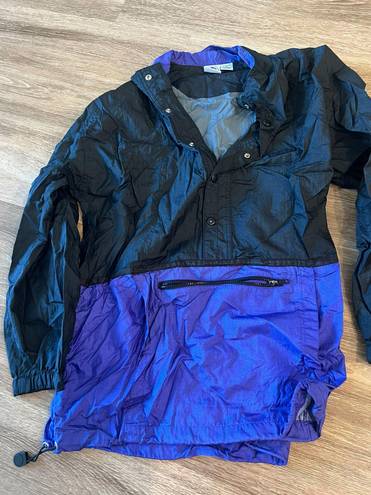 Vintage color block windbreaker black and purple Size M