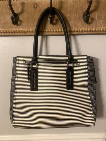 Stella & Dot NWOT  Leather Black White Tote