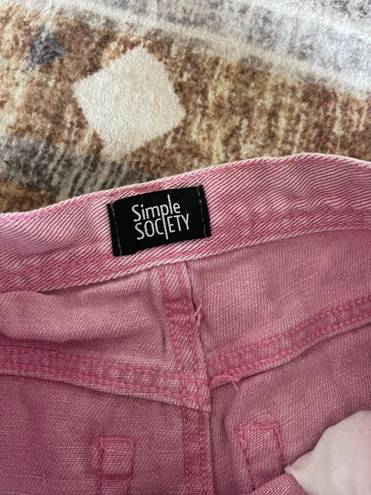 Simple Society Pink Jean Shorts