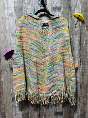 Urban Outfitters  Tana Marled Rainbow Knit Cape Poncho