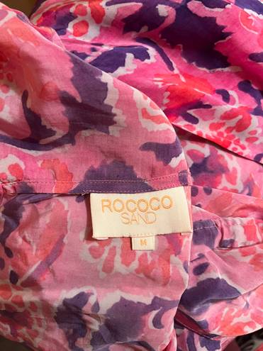 Rococo Sand Pink Floral Ruffle Wrap Dress