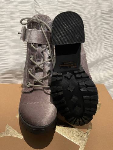 Charlotte Russe Grey Velvet Booties