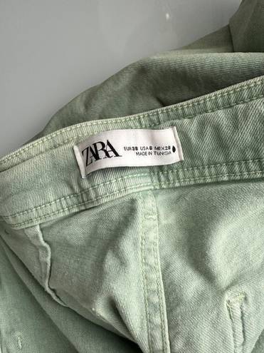 ZARA Light Green  Marine Straight Jeans