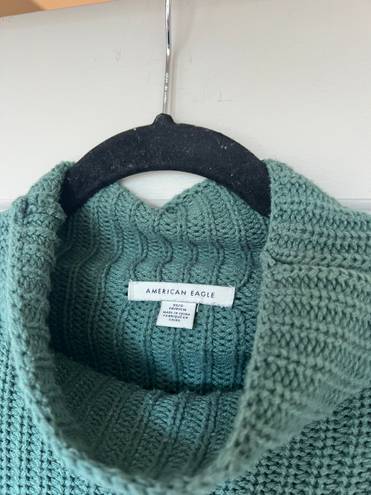 American Eagle Green Oversized Mock Neck Sweater