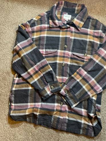 American Eagle AE Oversized Plaid Shirt Jacket