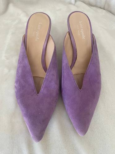 Kate Spade New York Womens Cori Pop Suede Clog Lilac purple shoe