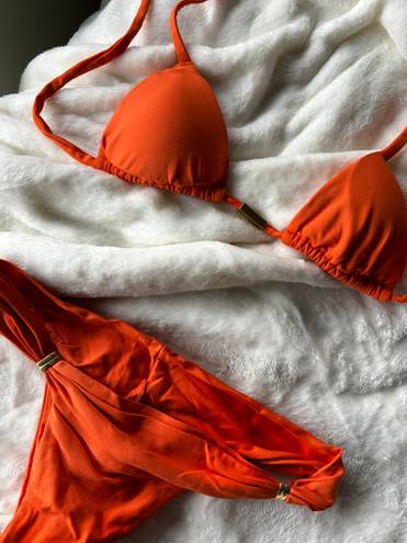 Free People Zoe W Orange Bikini Set 