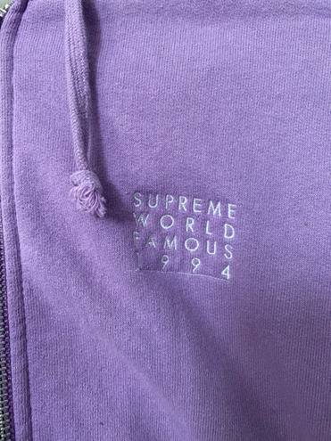 Supreme World Famous Zip Up Hooded Sweatshirt Violet