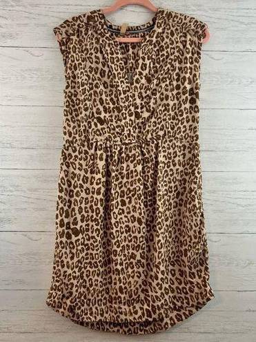 Pilcro  Leopard Print Sleeveless Pocket V Neck Dress Size XS