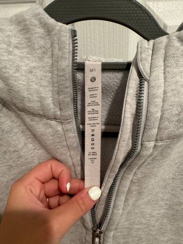 Lululemon Scuba Oversized Half-Zip Hoodie Heathered Core Ultra Light Grey M/L