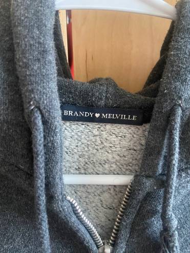 Brandy Melville Gray Crystal Hoodie