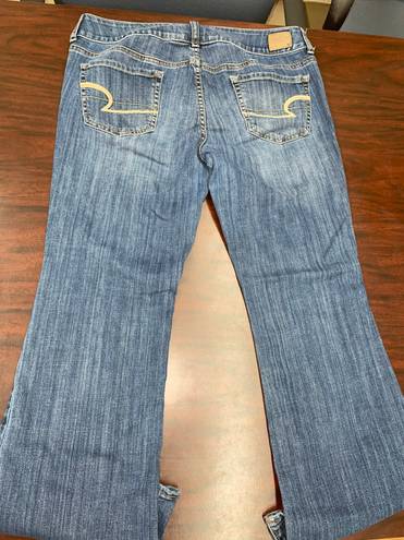 American Eagle Dark Wash Super Stretch Artist Cropped Denim Jeans Size 14 Short