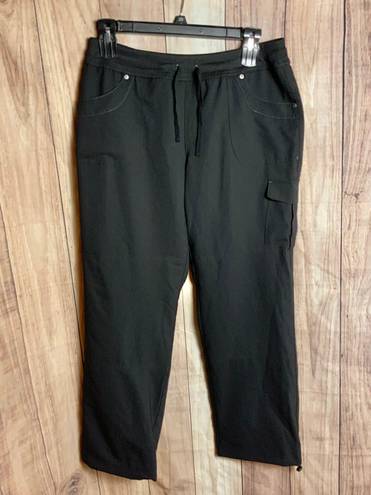 St. John’s Bay New w Tag St Johns Bay Black Active Pants w Bungee Cord Bottom Lg