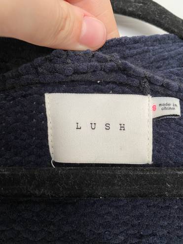 Lush Clothing Navy Blue Distressed Cardigan