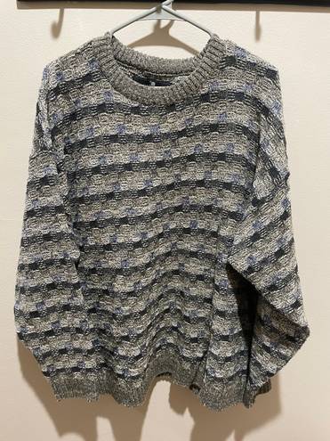 Vintage Chunky Knit Sweater Gray Size XL