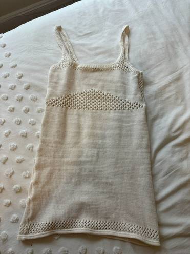 ZARA White Knit Crochet Mini Dress