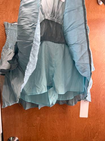 Teal Flowy Mini Skirt Blue Size XXL