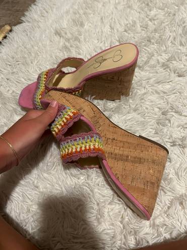 Jessica Simpson Colorful Crocheted Wedges