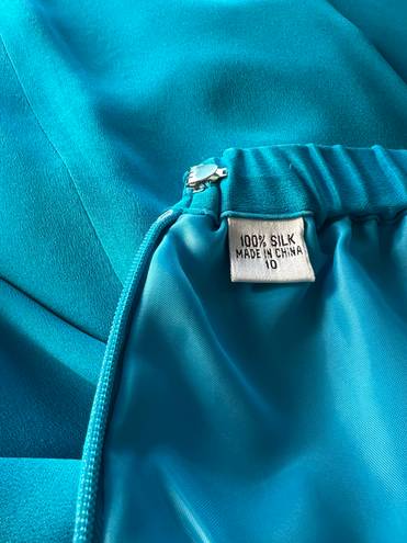 Nordstrom Vintage ’s 100% Silk Suit Turquoise  10