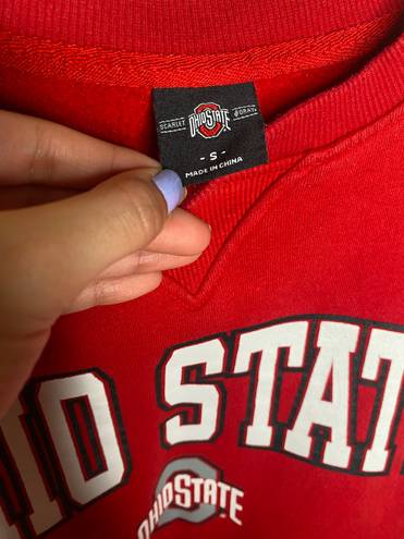 Ohio State University Red Crewneck Sweater Official Merchandise