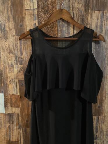 Tiana B women's black casual dress with sheer top size small