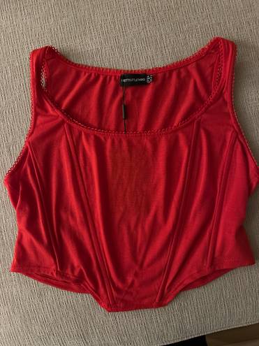 Pretty Little Thing Red Corset Top