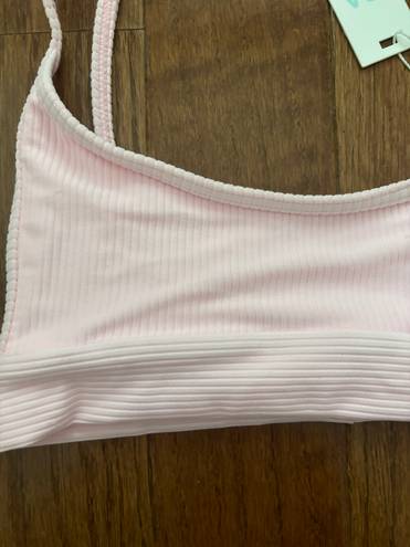 Frankie’s Bikinis NWT  Gavin Ribbed Scoop Bikini Top - love pink