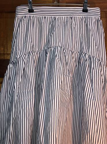 Zeagoo NWT  High Low Navy Blue And White Stripe Skirt - M