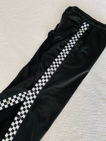 Vans Black Straight Leg Checkered Hem Pants