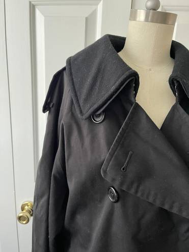 Burberry Authentic Classic Long Black  Trench Coat with removable wool collar