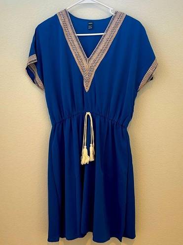 SheIn Cute blue dress cover up cinched waist