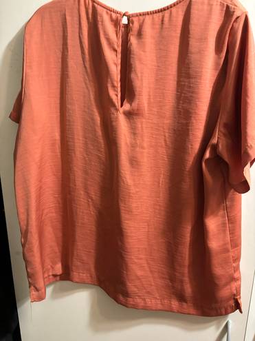 A New Day Dark Orange Silk Top